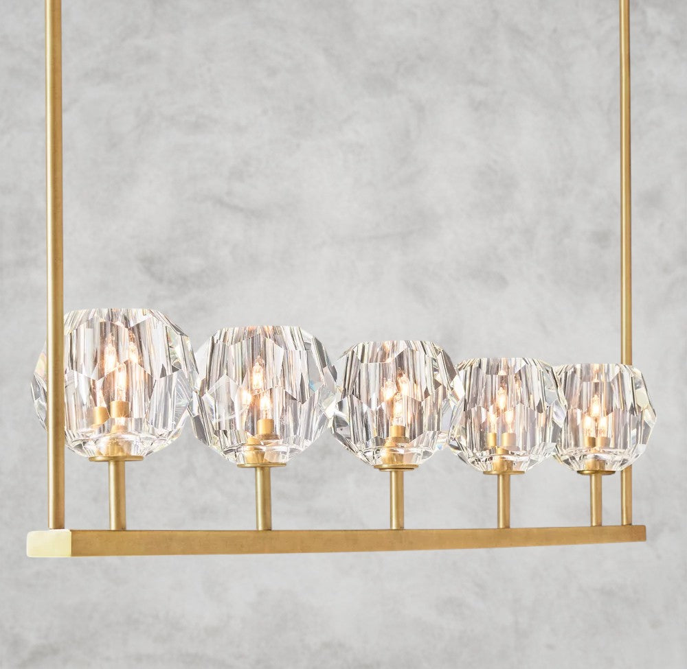 Boule De Cristal Clear Glass Linear Chandelier 48", 60"